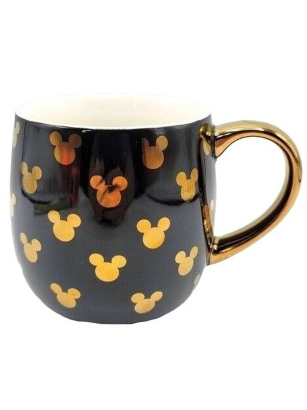 Disney Mickey Silhouette Ears Head Mug Black Gold 4" Outline All Over Target